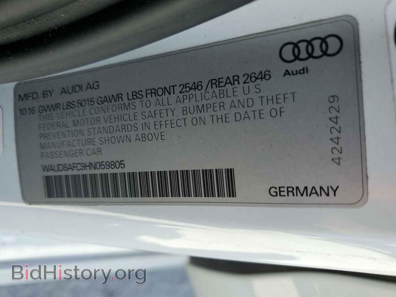 2017 AUDI A6 - VIN: WAUD8AFC9HN059805 - Фото 12