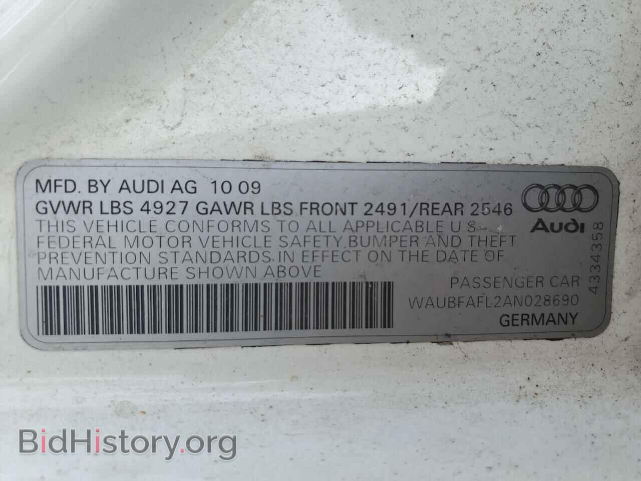 2010 AUDI A4 - VIN: WAUBFAFL2AN028690 - Фото 12