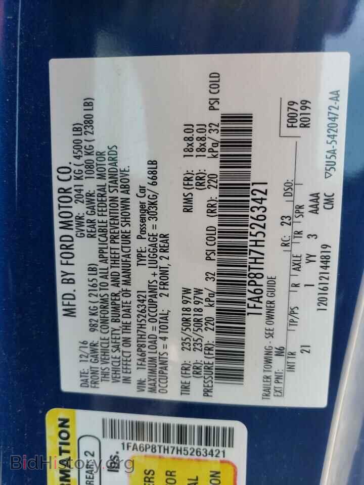 2017 FORD MUSTANG - VIN: 1FA6P8TH7H5263421 - Фото 10