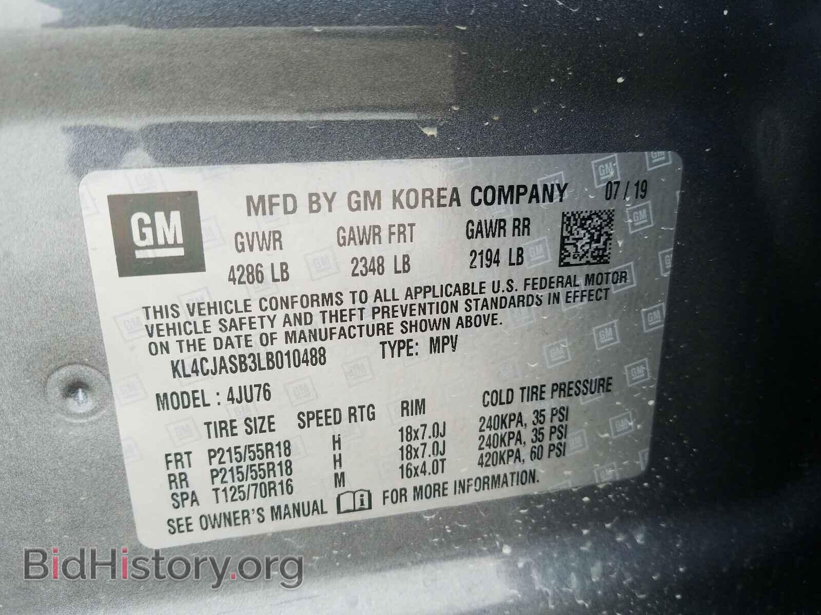 2020 BUICK ENCORE - VIN: KL4CJASB3LB010488 - Photo 10