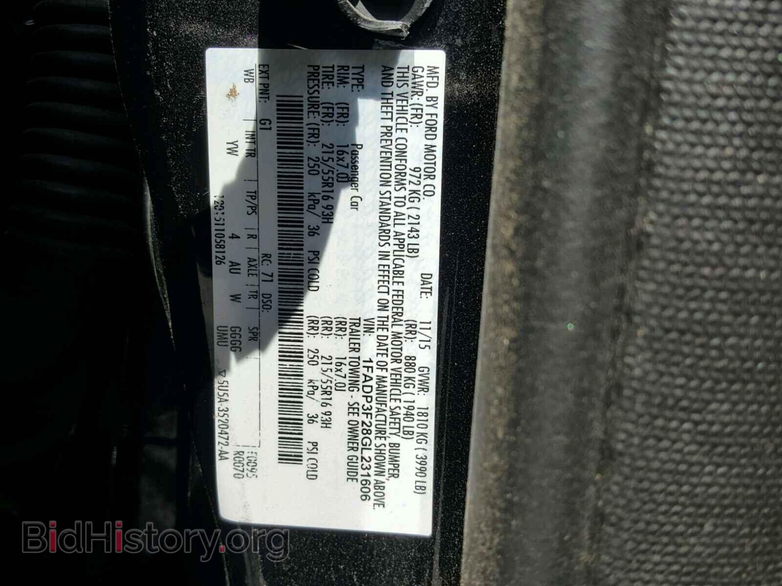 2016 FORD FOCUS - VIN: 1FADP3F28GL231606 - Фото 10