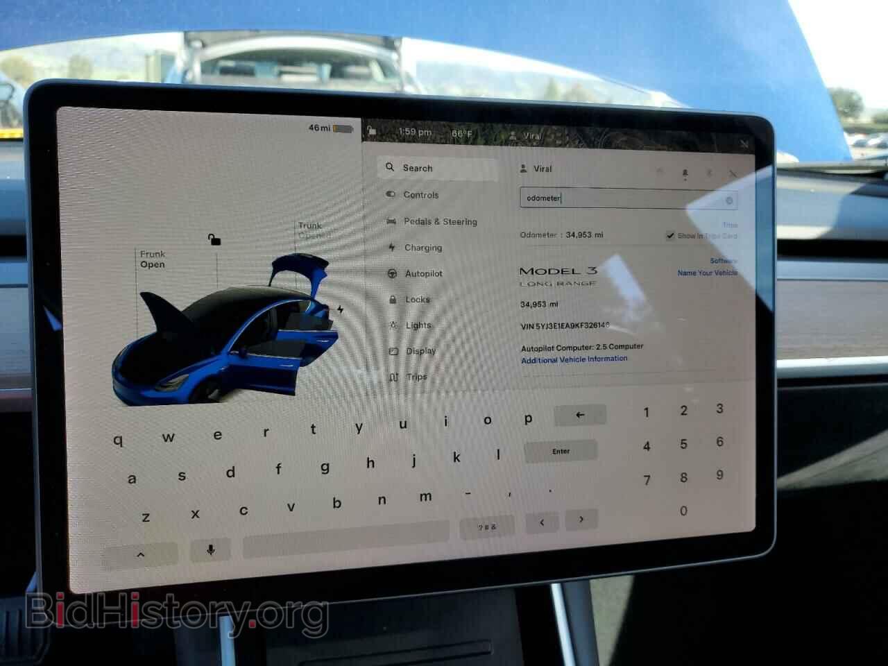 2019 TESLA MODEL 3 - VIN: 5YJ3E1EA9KF326146 - Фото 9