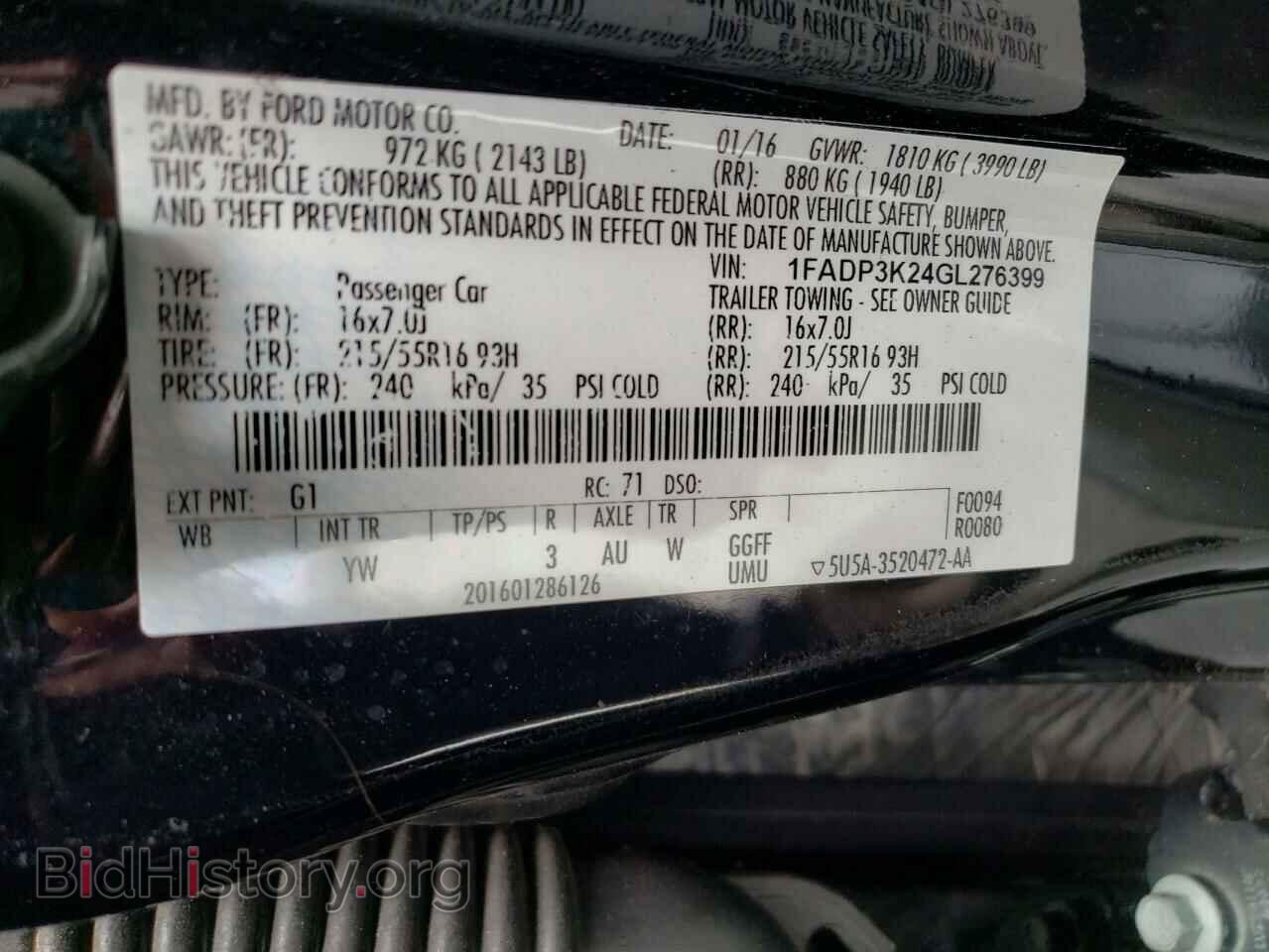 2016 FORD FOCUS - VIN: 1FADP3K24GL276399 - Photo 12