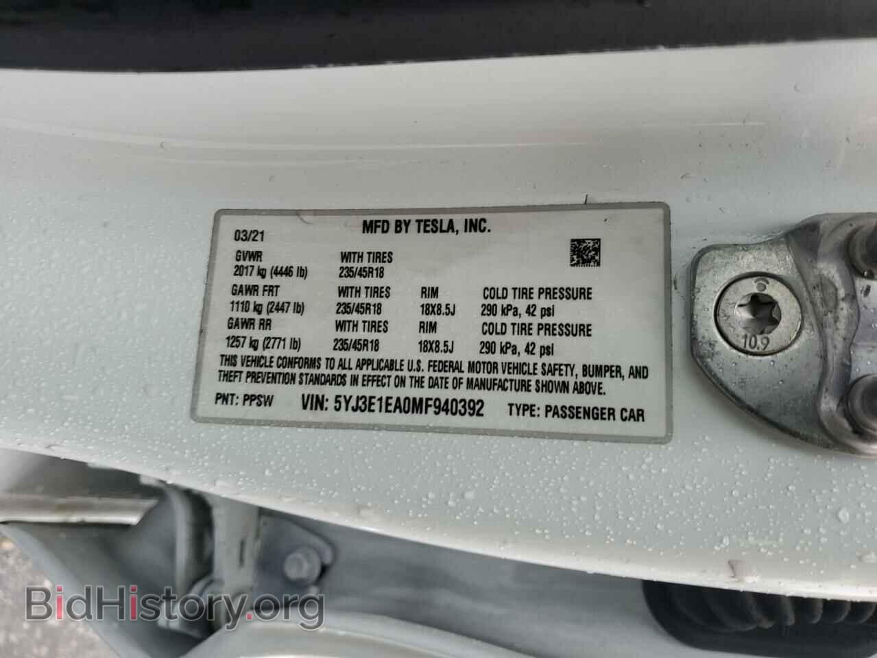 2021 TESLA MODEL 3 - VIN: 5YJ3E1EA0MF940392 - Photo 14