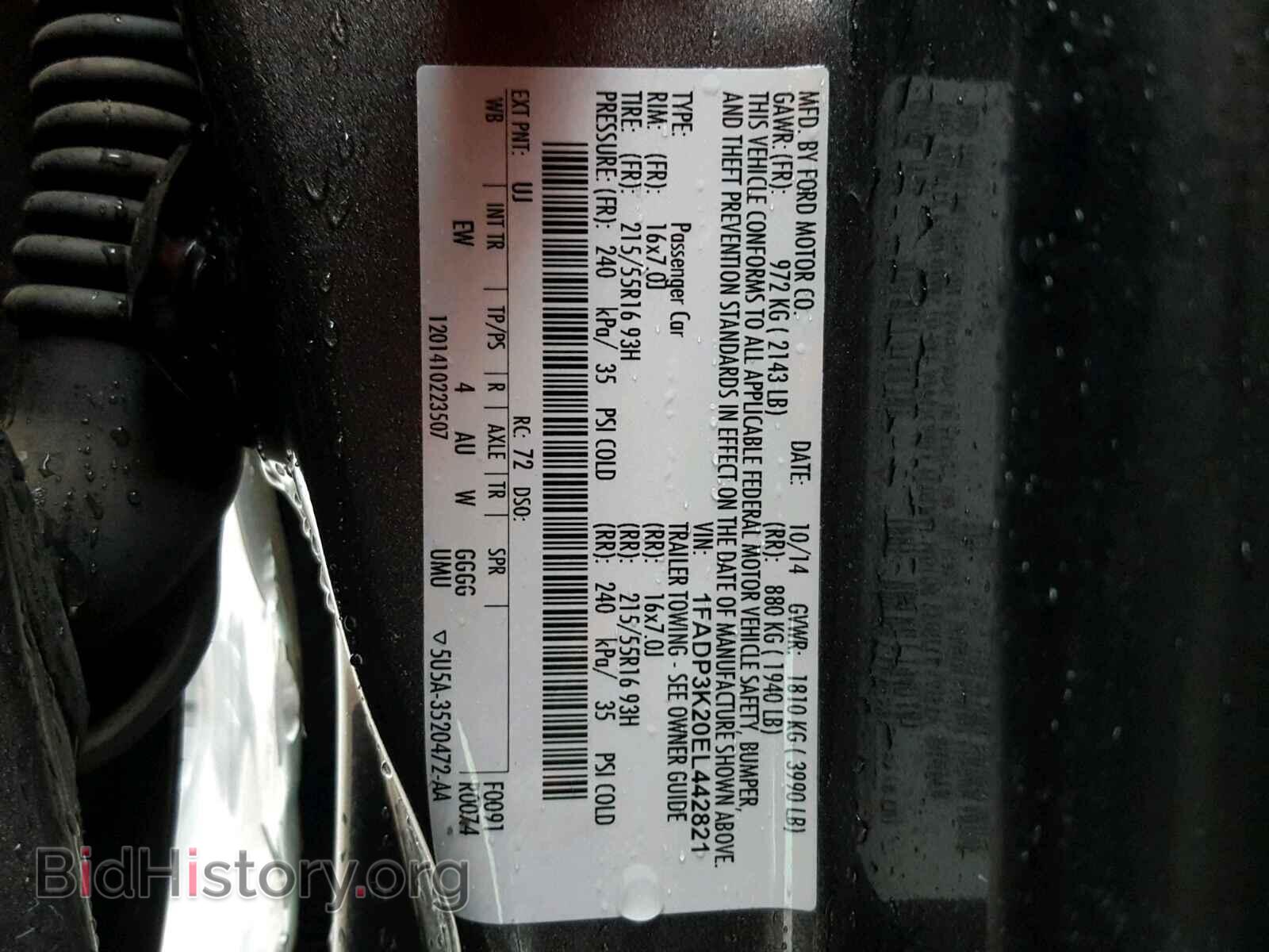 2014 FORD FOCUS - VIN: 1FADP3K20EL442821 - Photo 10