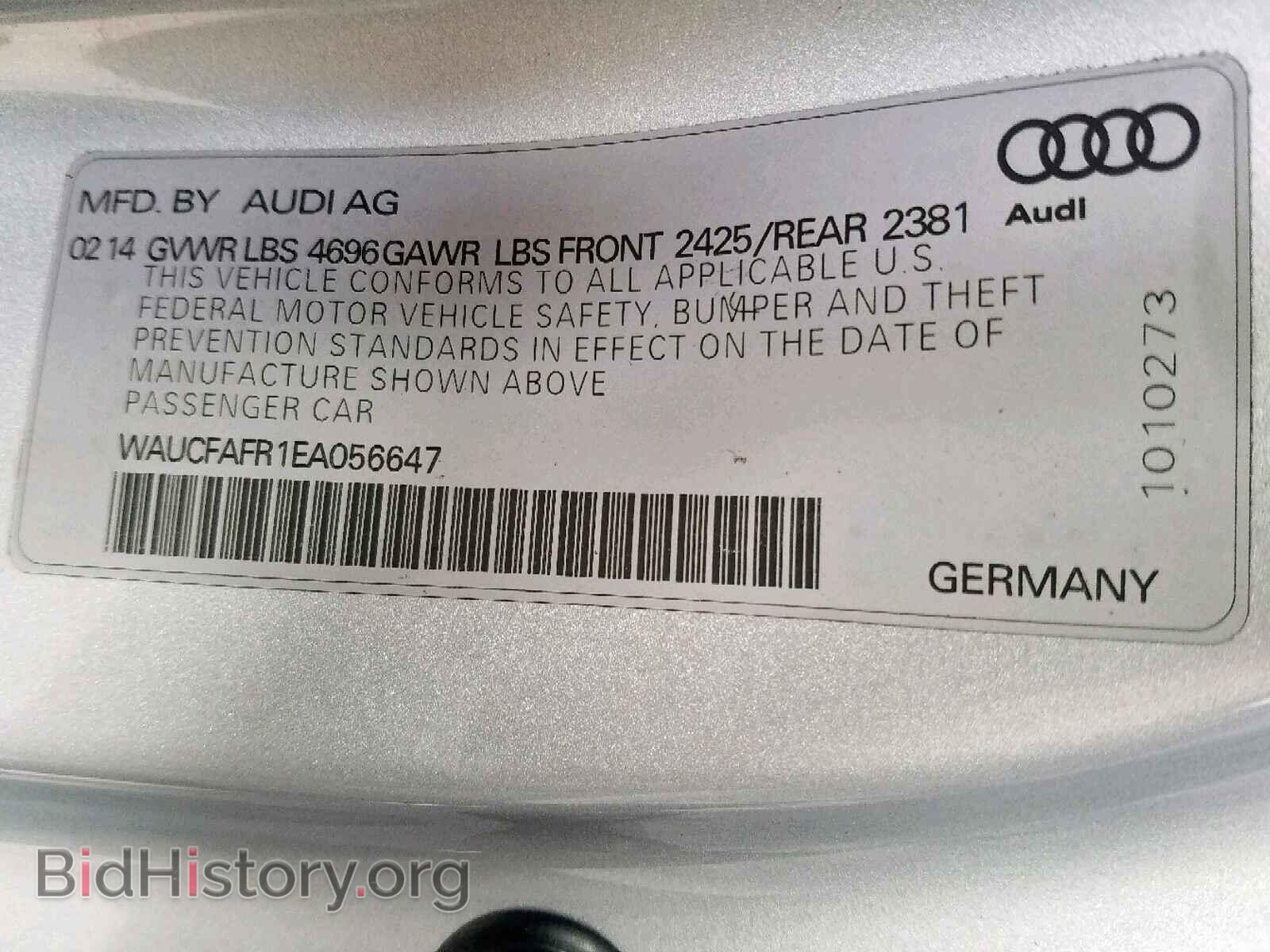 2014 AUDI A5 PREMIUM - VIN: WAUCFAFR1EA056647 - Фото 10