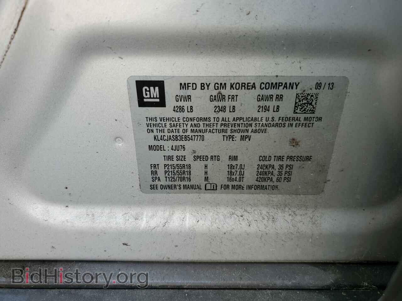 2014 BUICK ENCORE - VIN: KL4CJASB3EB547770 - Фото 14