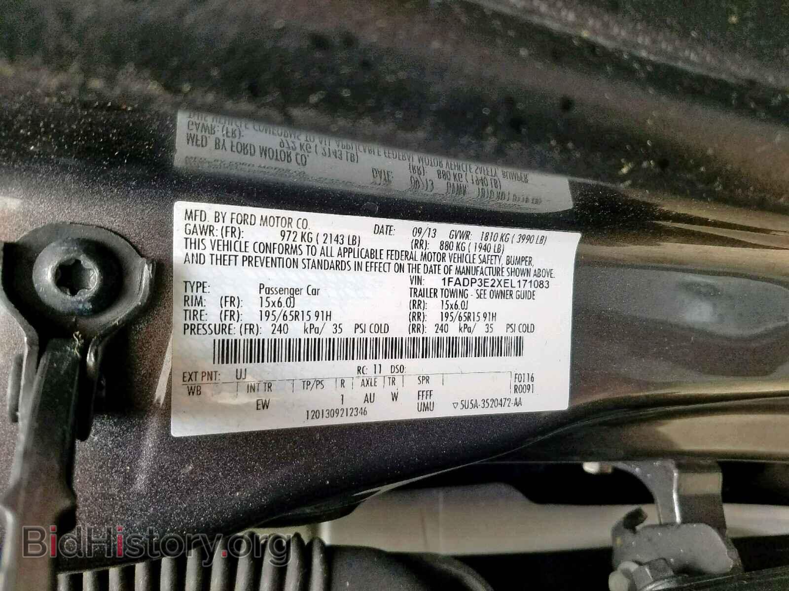2014 FORD FOCUS - VIN: 1FADP3E2XEL171083 - Фото 10