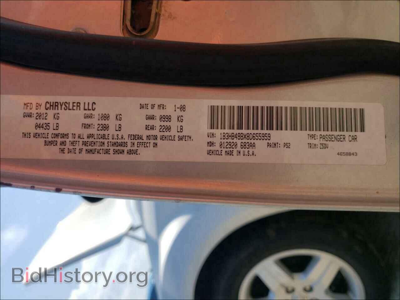 2008 DODGE CALIBER - VIN: 1B3HB48BX8D655959 - Фото 10