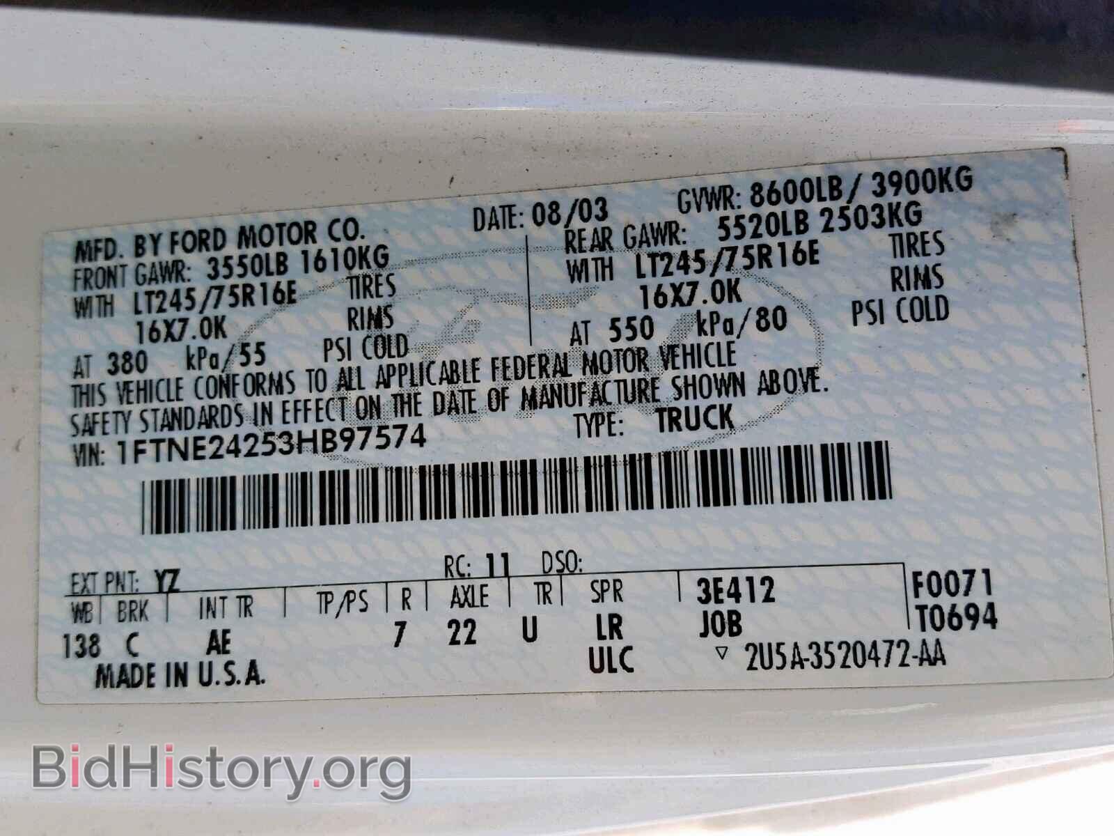 2003 FORD ECONOLINE - VIN: 1FTNE24253HB97574 - Photo 10