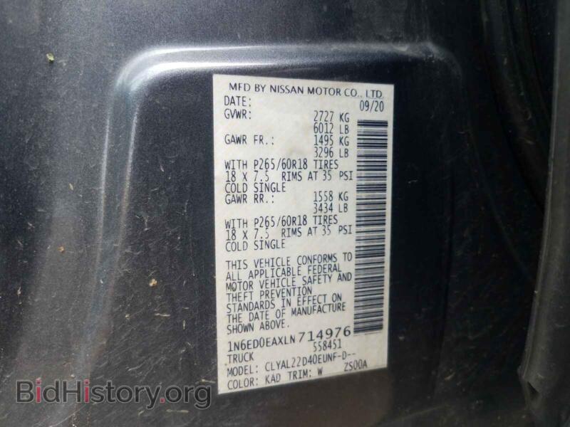 2020 Nissan FRONTIER (VIN 1N6ED0EAXLN714976) — photo 10 of 10