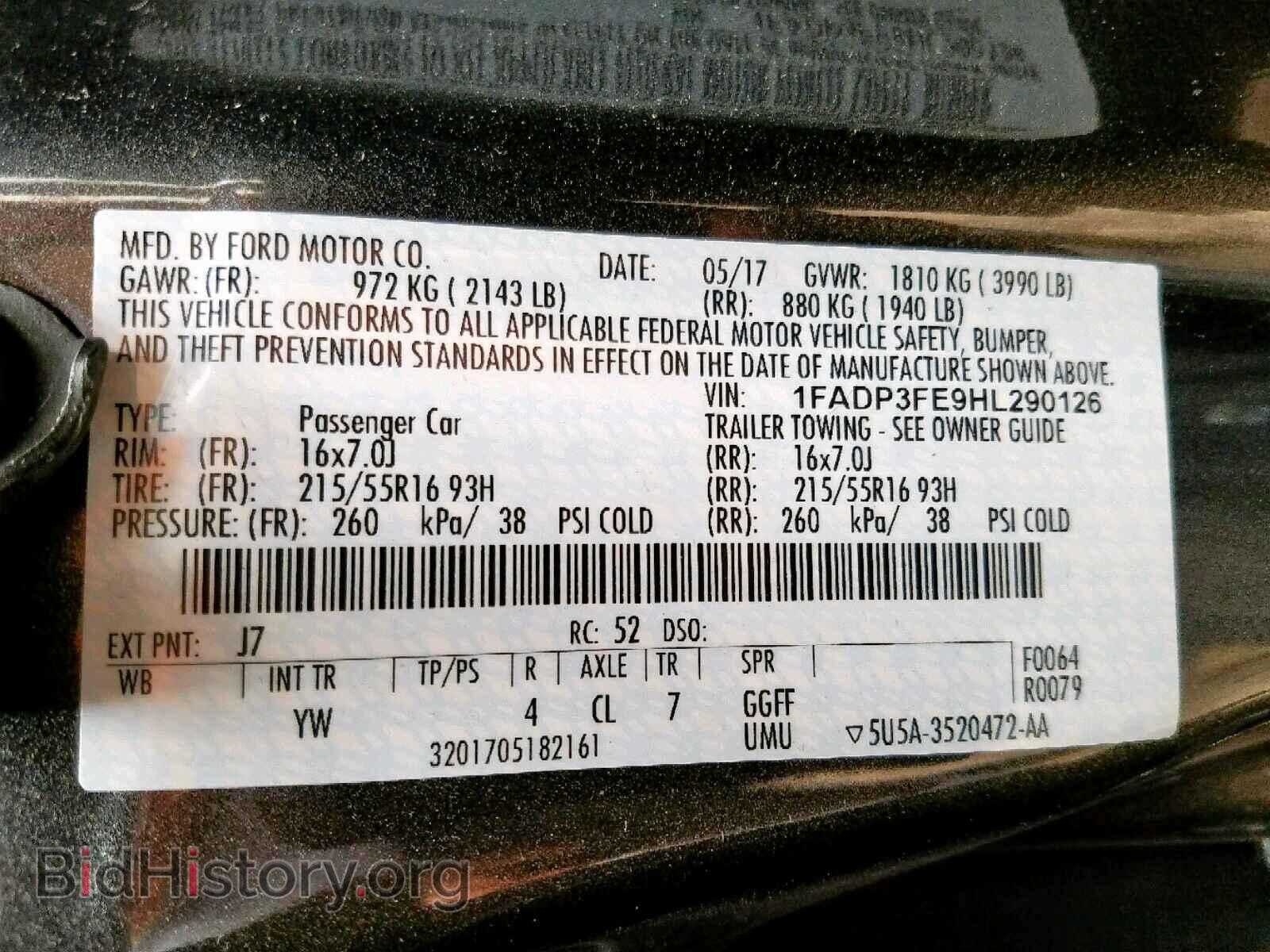 2017 FORD FOCUS SE - VIN: 1FADP3FE9HL290126 - Фото 10