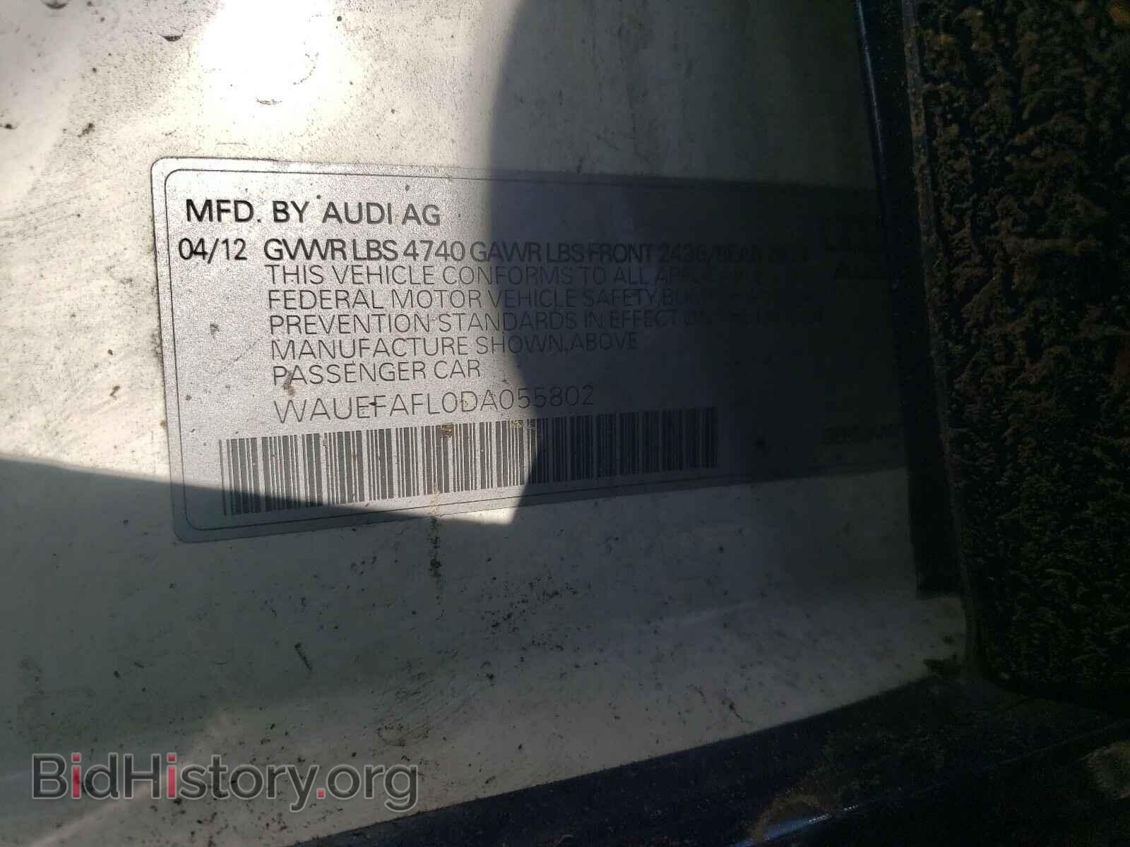 2013 AUDI A4 - VIN: WAUEFAFL0DA055802 - Фото 10