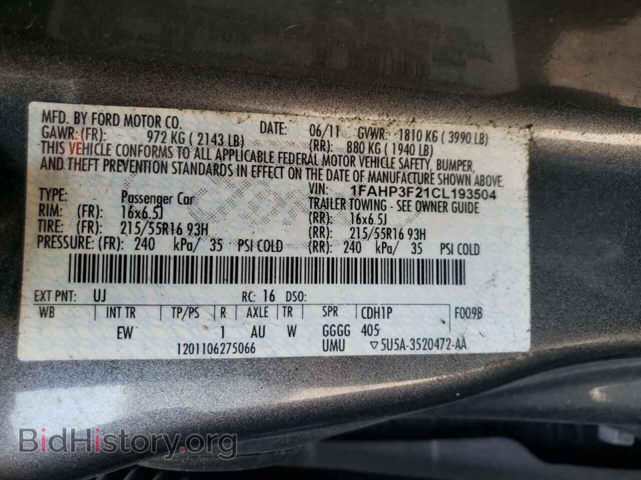 2012 FORD FOCUS - VIN: 1FAHP3F21CL193504 - Photo 10