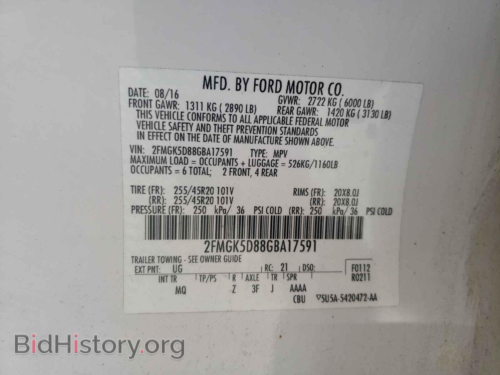 2016 FORD FLEX - VIN: 2FMGK5D88GBA17591 - Photo 10