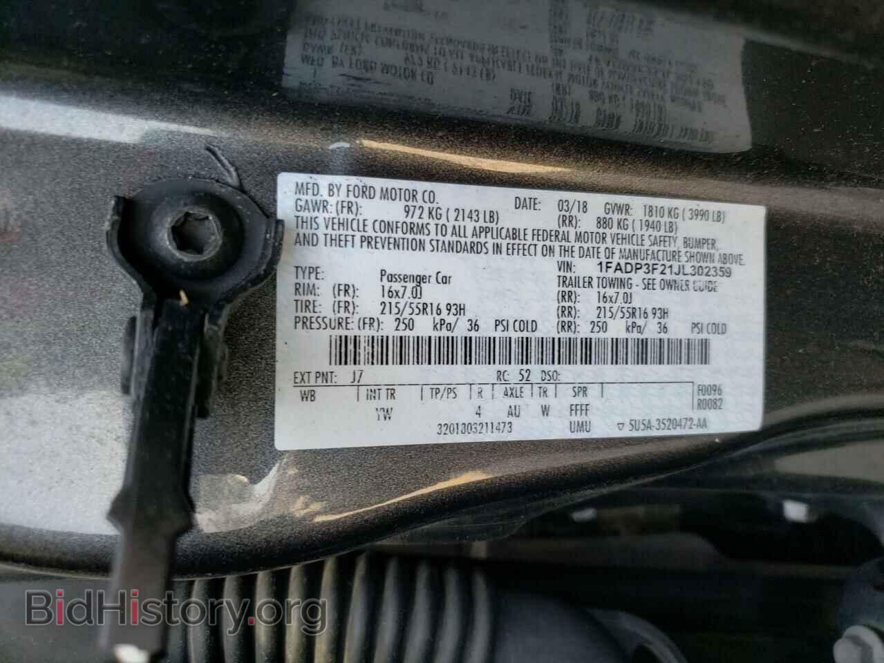 2018 FORD FOCUS - VIN: 1FADP3F21JL302359 - Photo 10