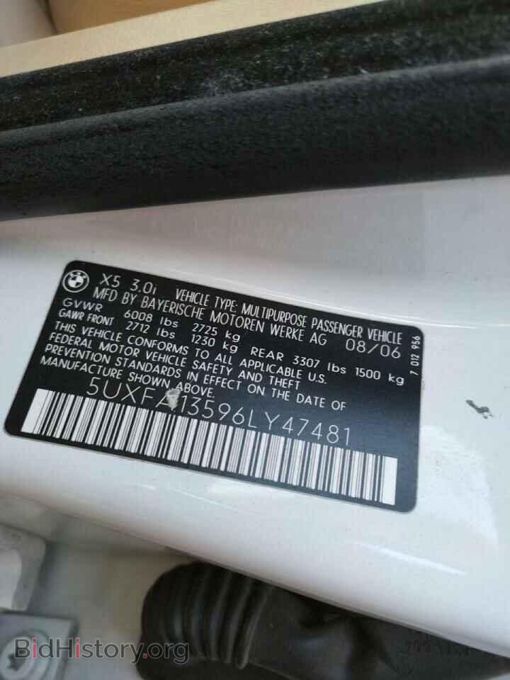 2006 BMW X5 - VIN: 5UXFA13596LY47481 - Фото 10