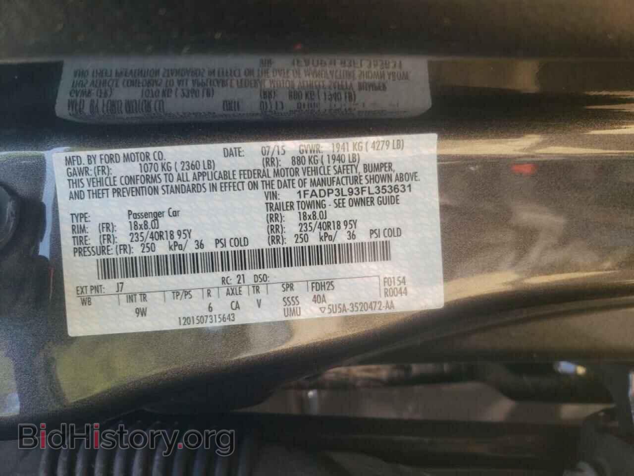 2015 FORD FOCUS - VIN: 1FADP3L93FL353631 - Photo 10