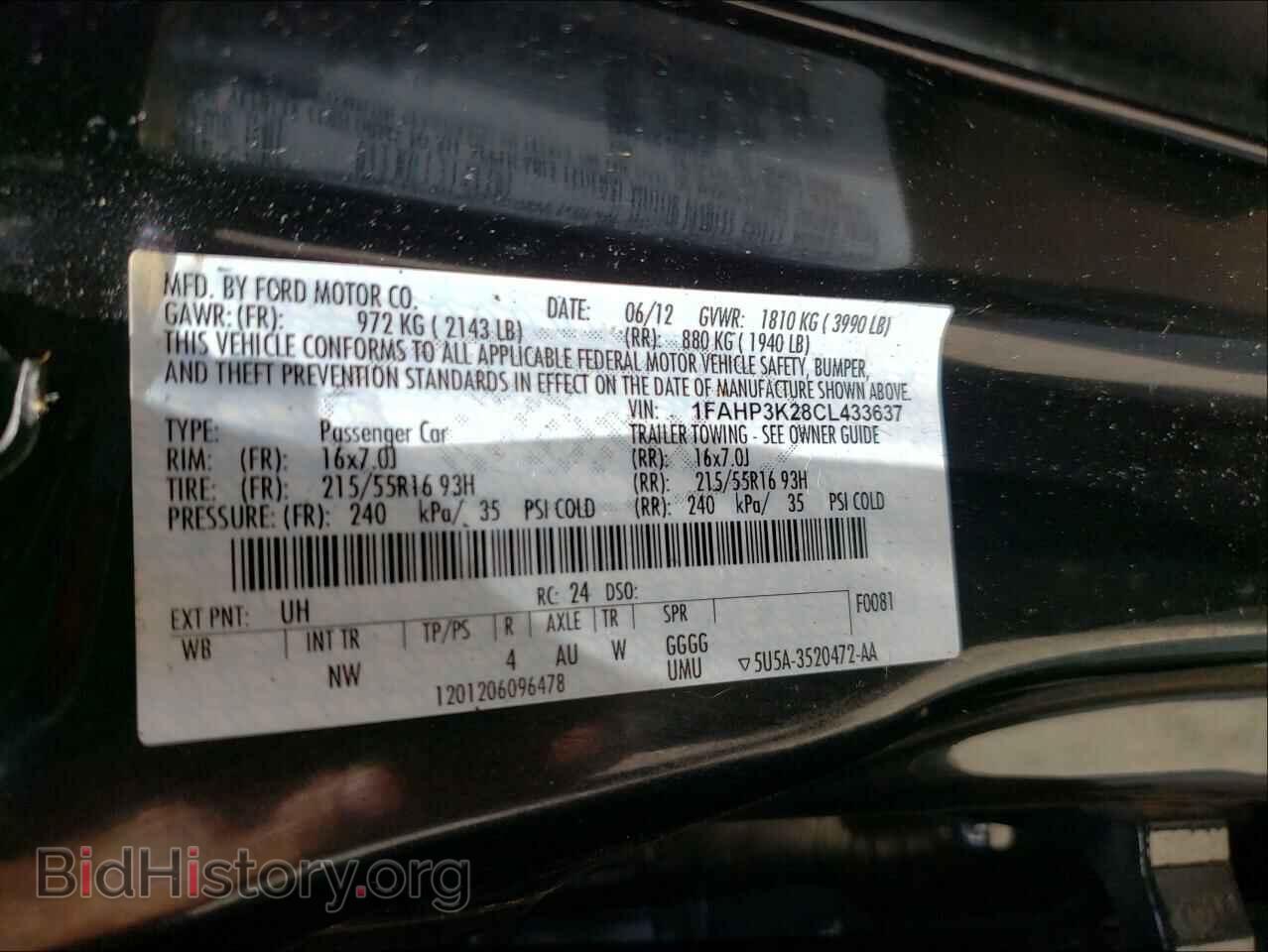 2012 FORD FOCUS - VIN: 1FAHP3K28CL433637 - Фото 10