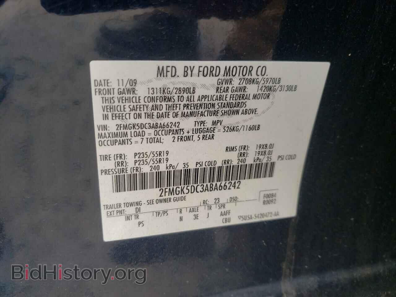 2010 FORD FLEX - VIN: 2FMGK5DC3ABA66242 - Photo 10