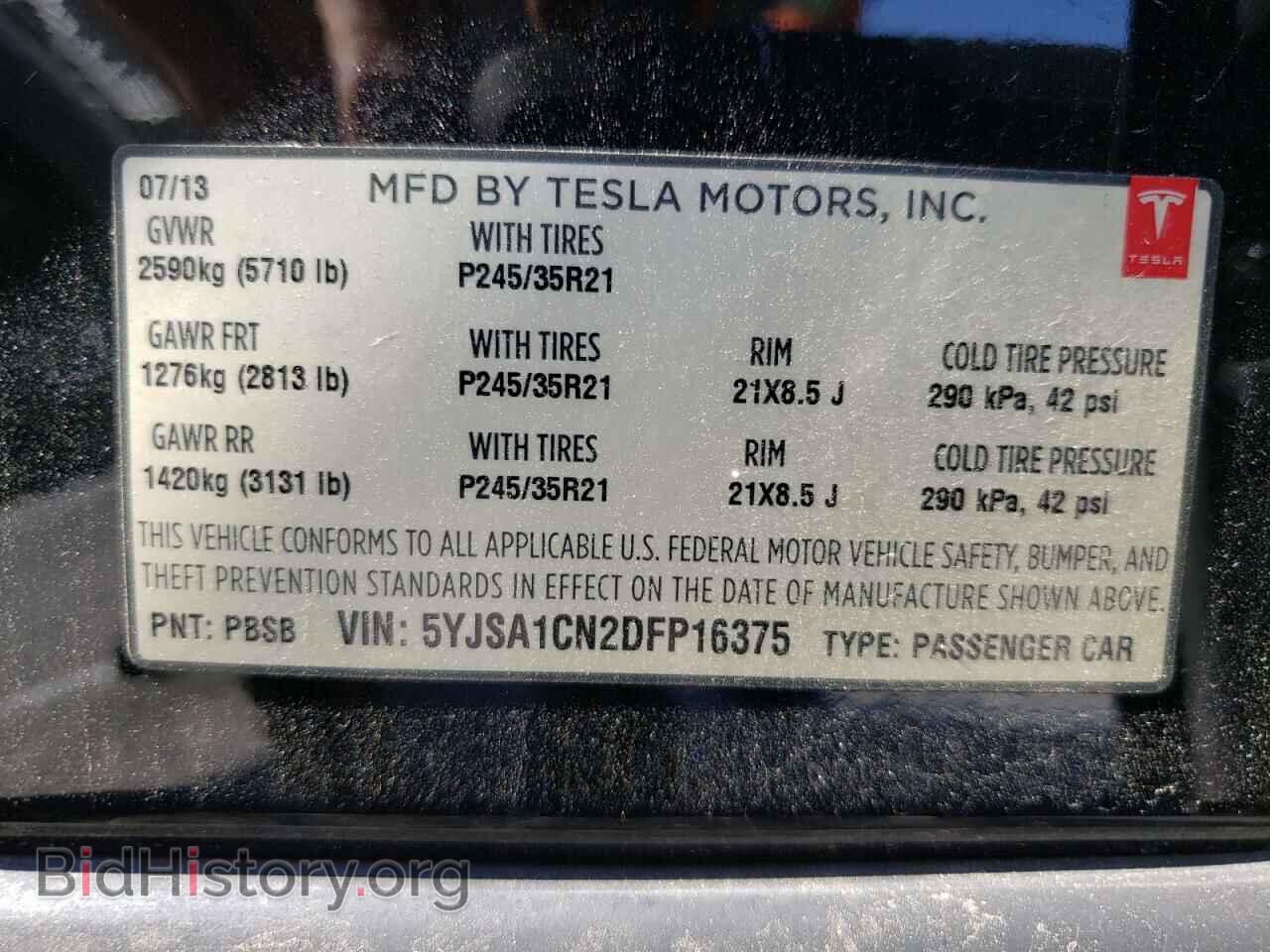 2013 TESLA MODEL S - VIN: 5YJSA1CN2DFP16375 - Photo 10