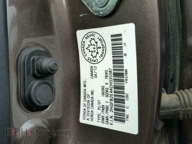 2012 HONDA CIVIC LX - VIN: 2HGFB2E44CH035587 - Фото 10