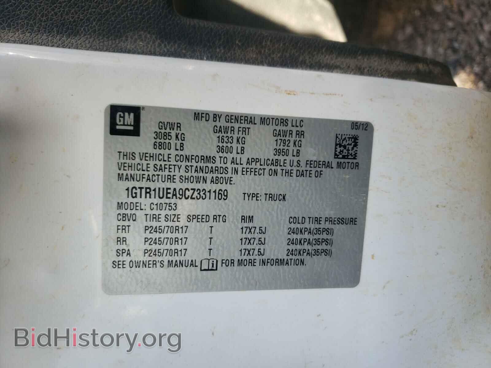 2012 GMC SIERRA - VIN: 1GTR1UEA9CZ331169 - Фото 10