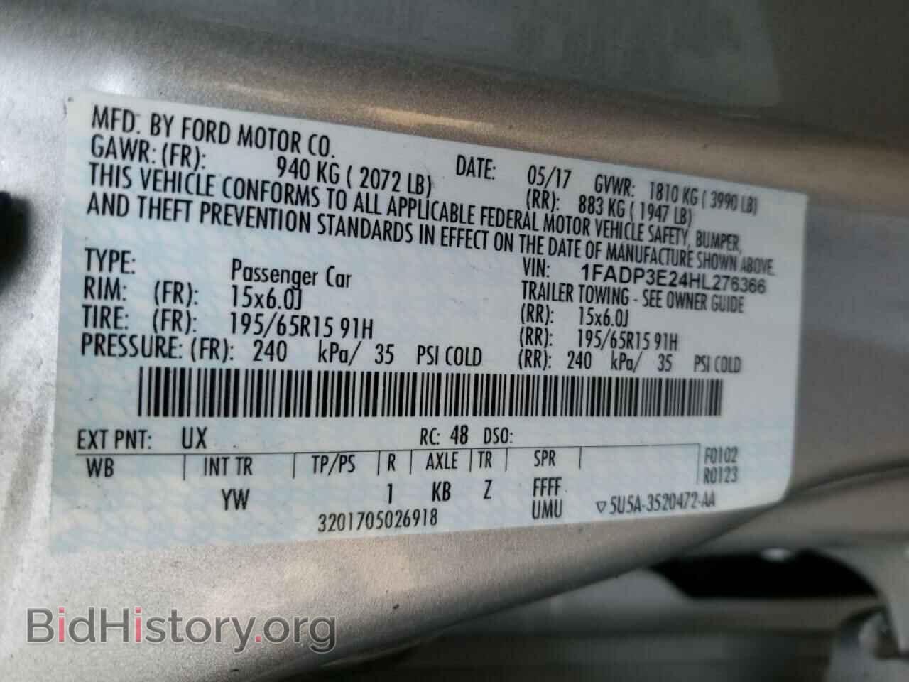 2017 FORD FOCUS - VIN: 1FADP3E24HL276366 - Фото 10