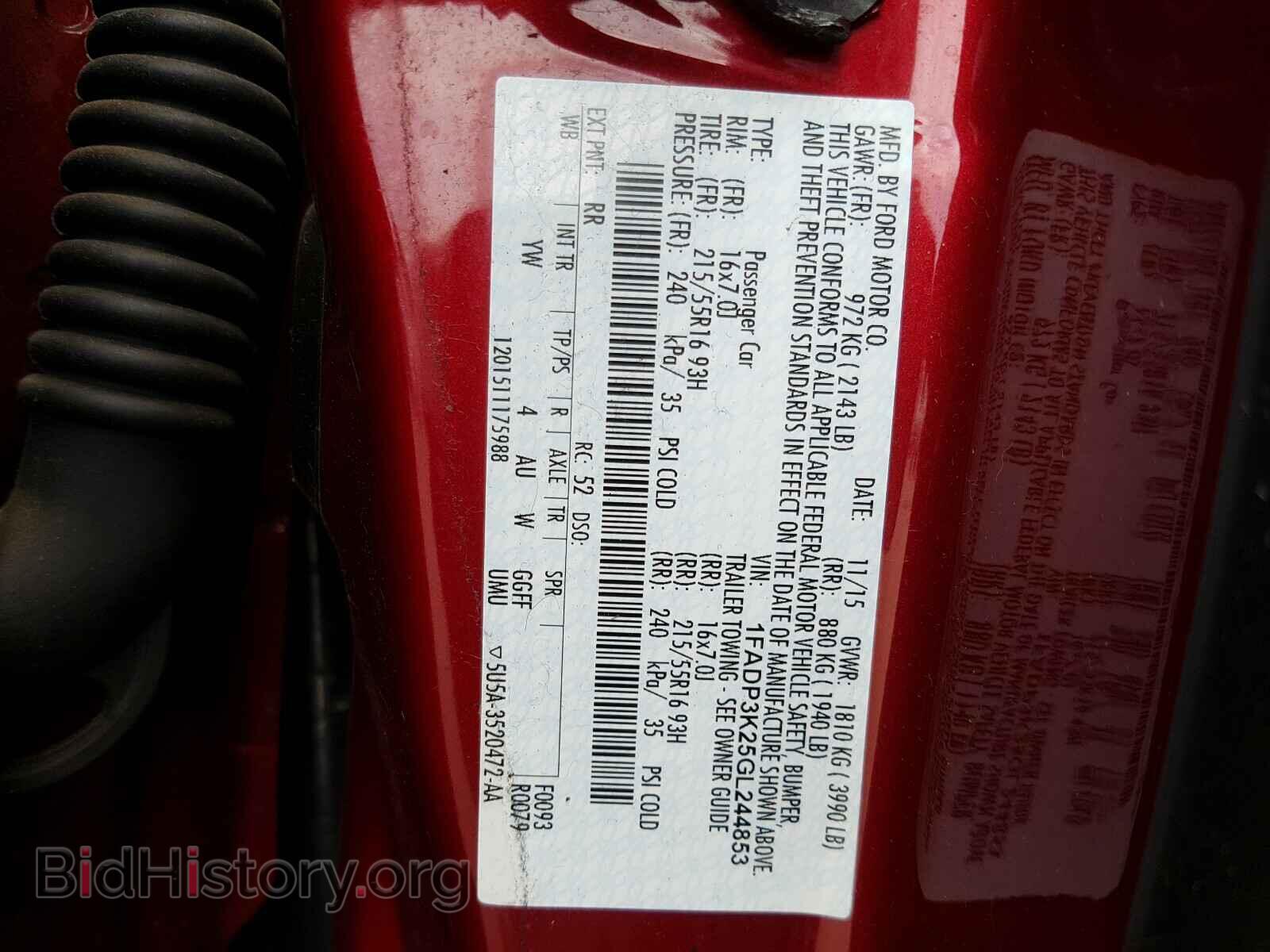 2016 FORD FOCUS - VIN: 1FADP3K25GL244853 - Photo 10