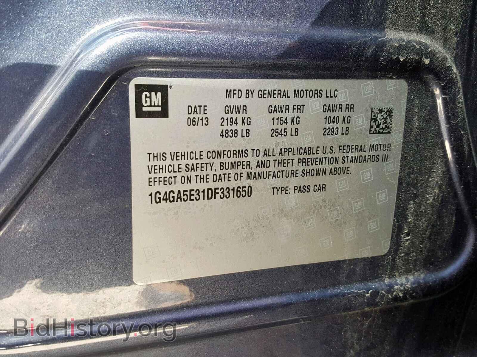 2013 BUICK LACROSSE - VIN: 1G4GA5E31DF331650 - Фото 10