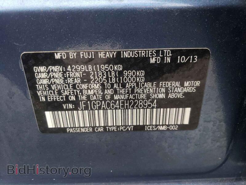 2014 Subaru IMPREZA (VIN JF1GPAC64EH228954) — photo 10 of 10