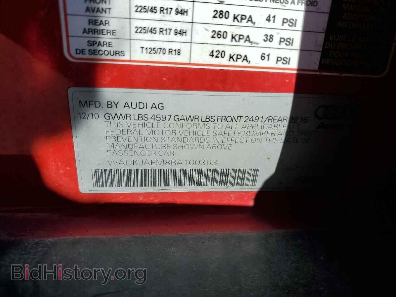 2011 AUDI A3 - VIN: WAUKJAFM8BA100363 - Photo 13