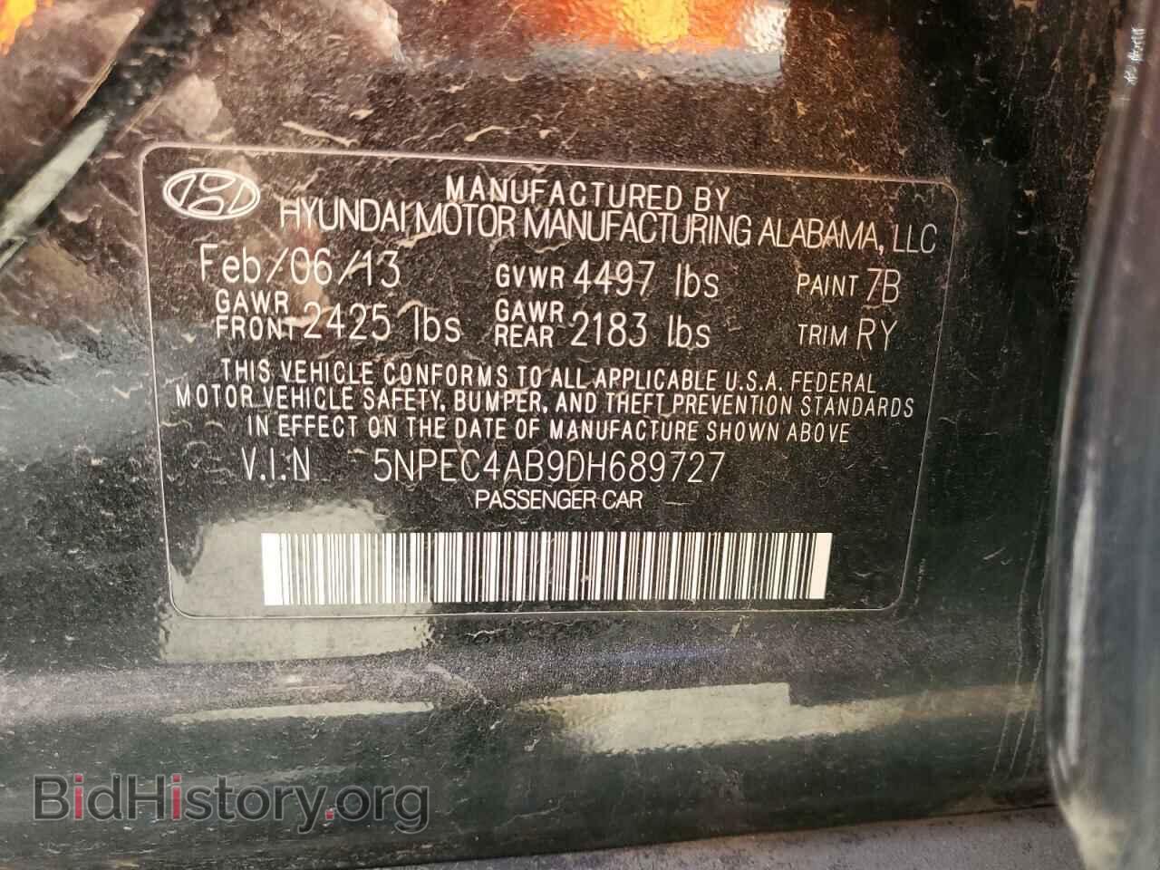 2013 HYUNDAI SONATA - VIN: 5NPEC4AB9DH689727 - Photo 12