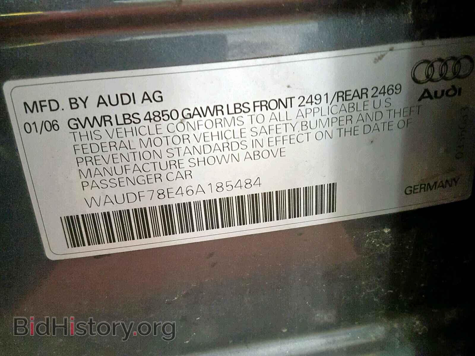 2006 AUDI A4 - VIN: WAUDF78E46A185484 - Фото 10