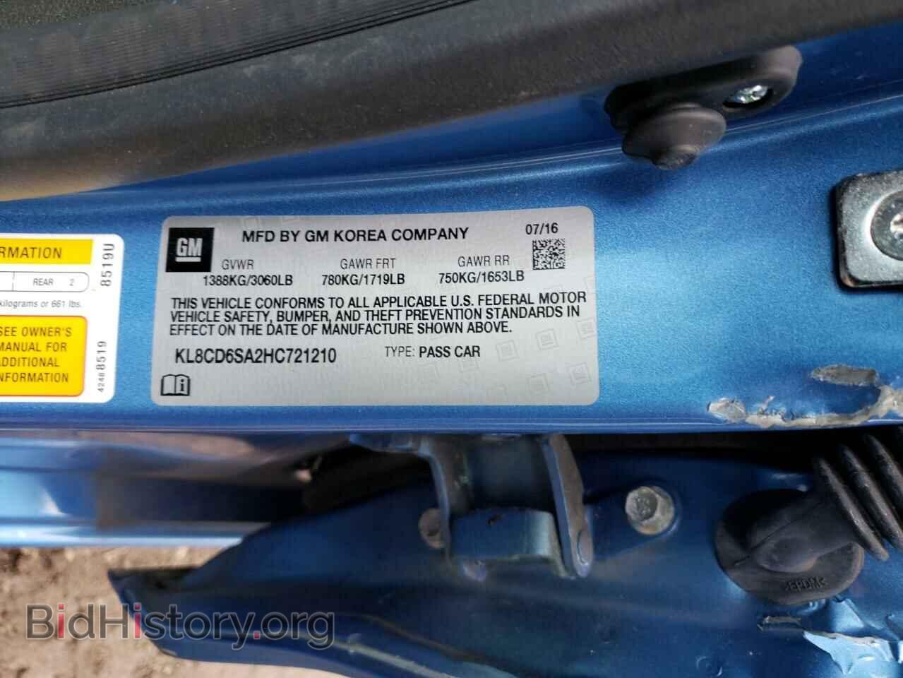 2017 CHEVROLET SPARK - VIN: KL8CD6SA2HC721210 - Фото 12
