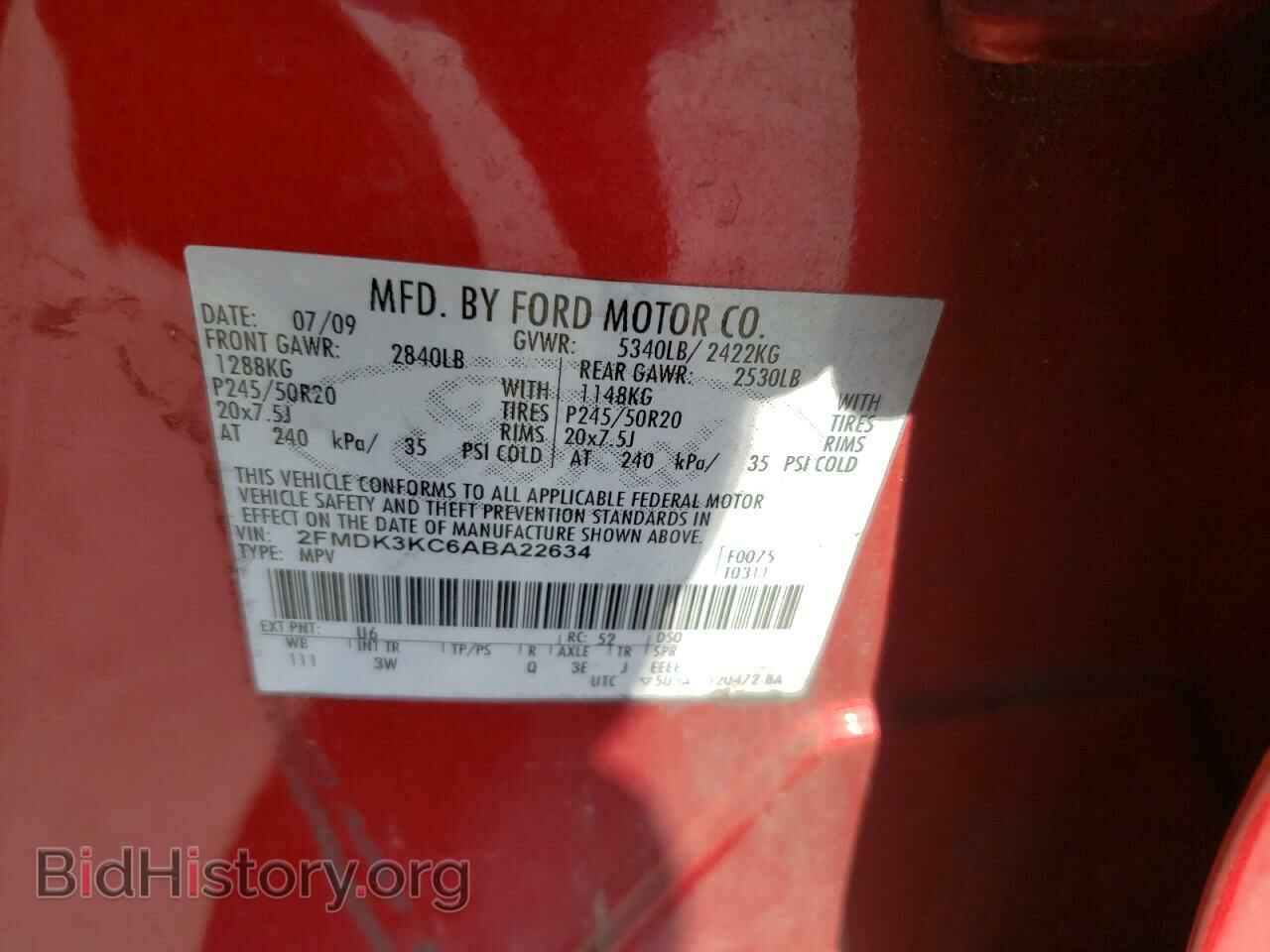 2010 FORD EDGE - VIN: 2FMDK3KC6ABA22634 - Фото 10