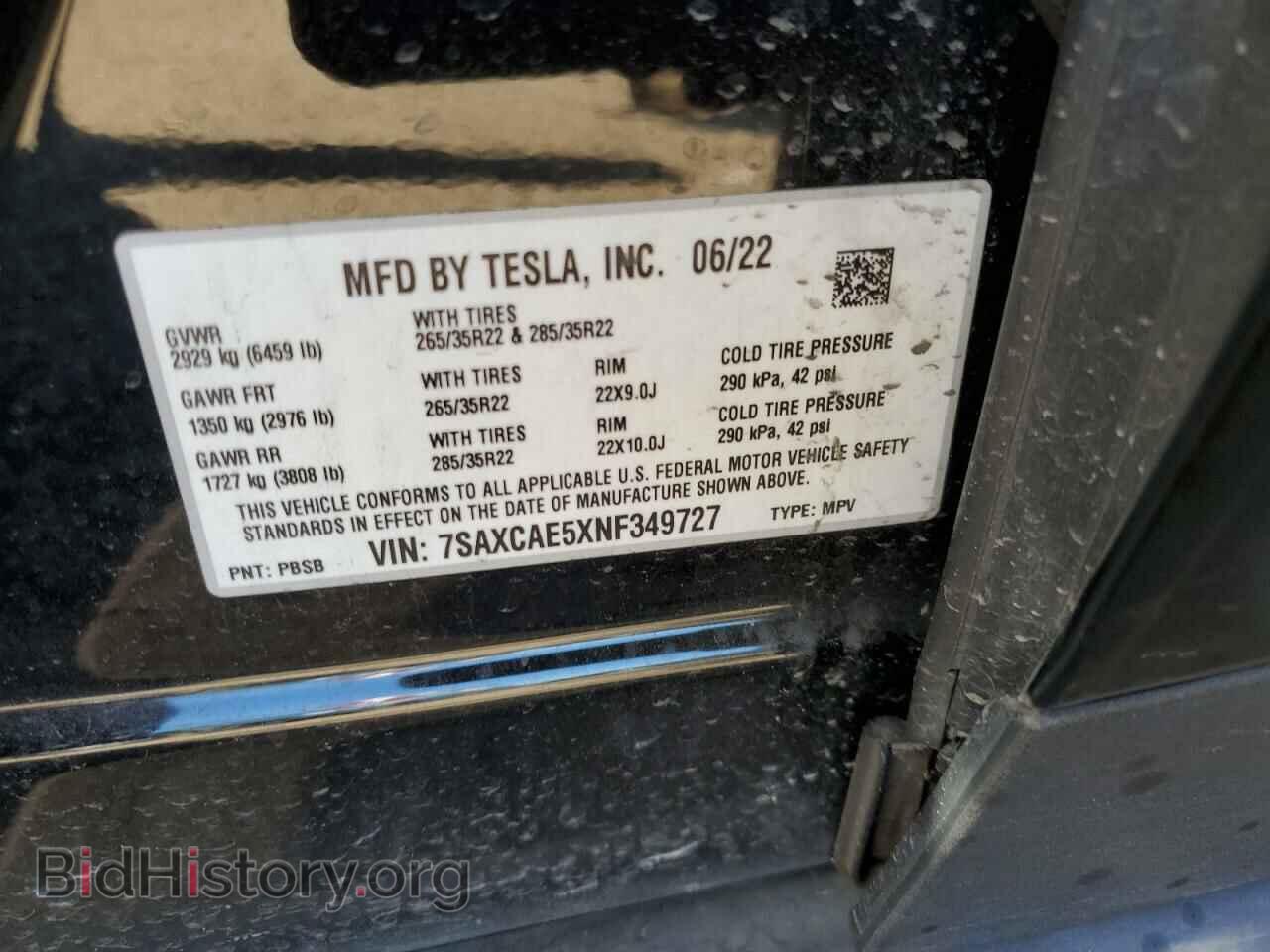 2022 TESLA MODEL X - VIN: 7SAXCAE5XNF349727 - Photo 12