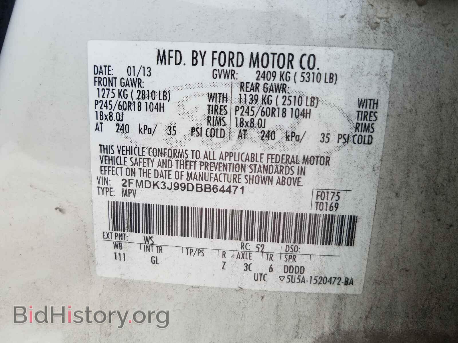 2013 FORD EDGE - VIN: 2FMDK3J99DBB64471 - Photo 10