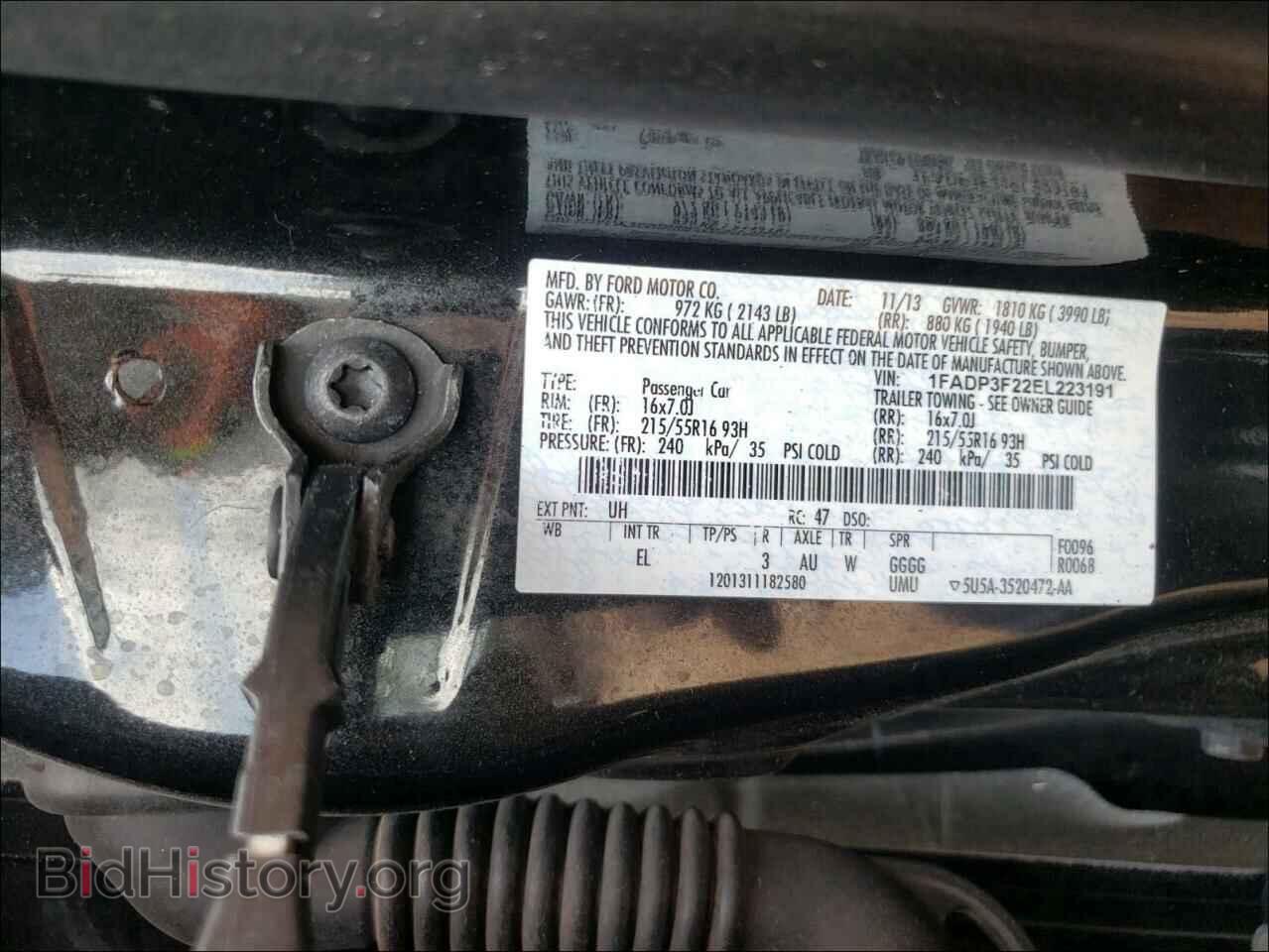 2014 FORD FOCUS - VIN: 1FADP3F22EL223191 - Фото 10