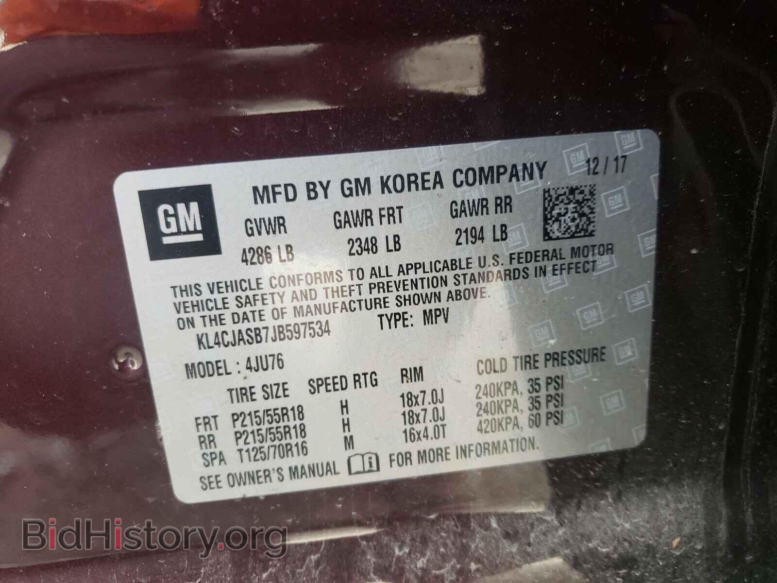 2018 BUICK ENCORE - VIN: KL4CJASB7JB597534 - Photo 10