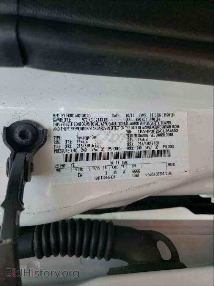 2012 FORD FOCUS - VIN: 1FAHP3F26CL264602 - Фото 10