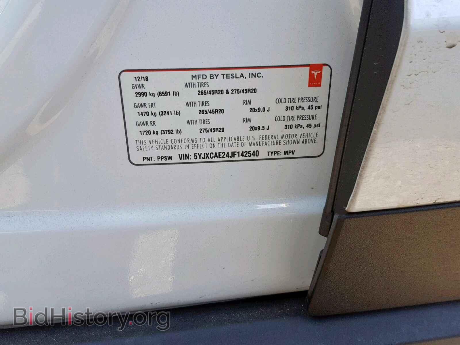 2018 TESLA MODEL X - VIN: 5YJXCAE24JF142540 - Фото 10