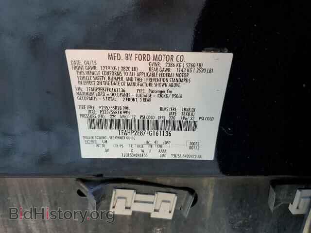2015 FORD TAURUS - VIN: 1FAHP2E87FG161136 - Фото 12