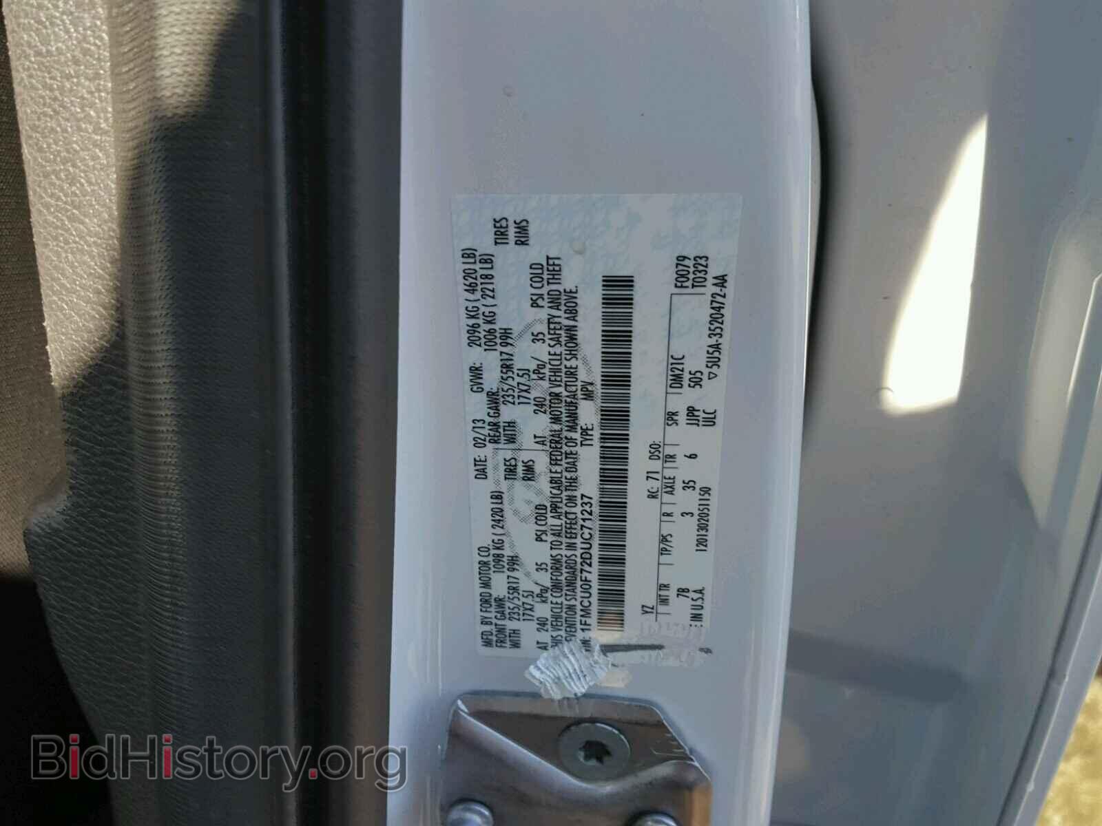 2013 FORD ESCAPE - VIN: 1FMCU0F72DUC71237 - Фото 10