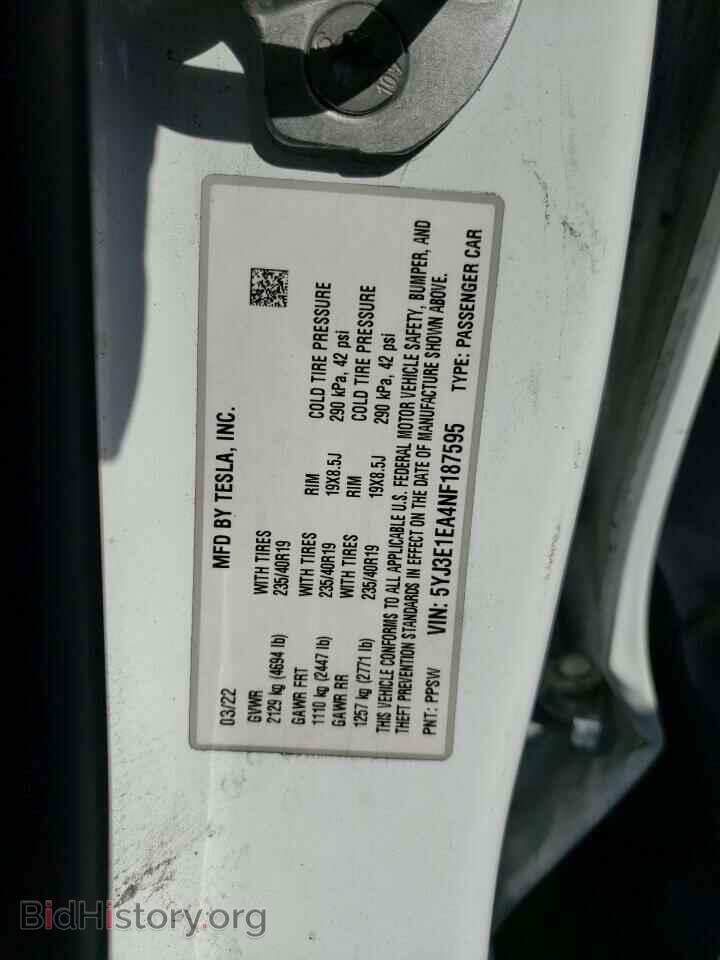 2022 TESLA MODEL 3 - VIN: 5YJ3E1EA4NF187595 - Photo 12