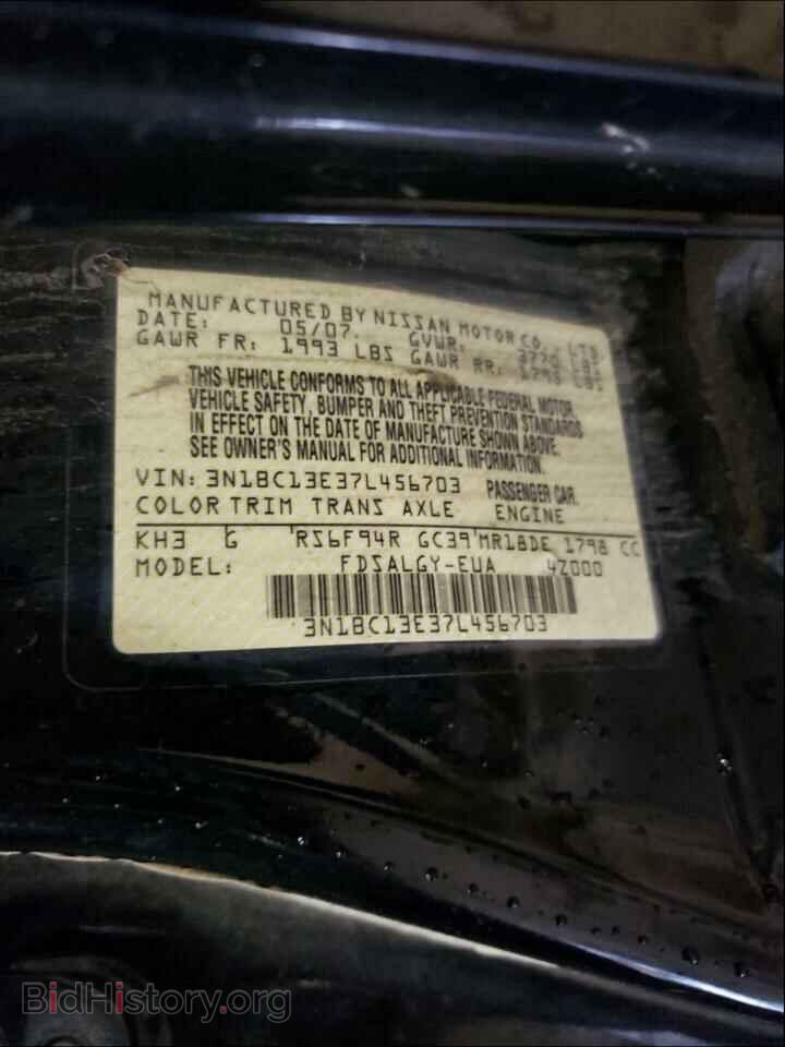 2007 NISSAN VERSA - VIN: 3N1BC13E37L456703 - Фото 10
