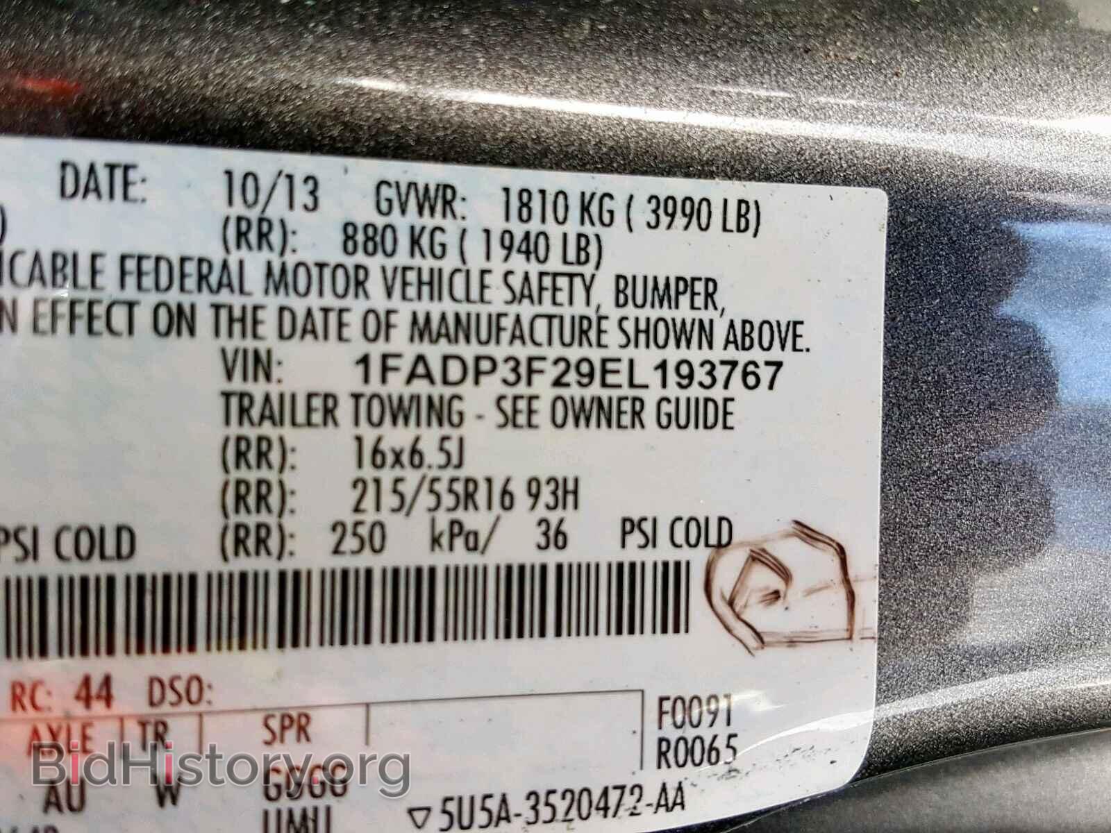 2014 FORD FOCUS SE - VIN: 1FADP3F29EL193767 - Фото 10