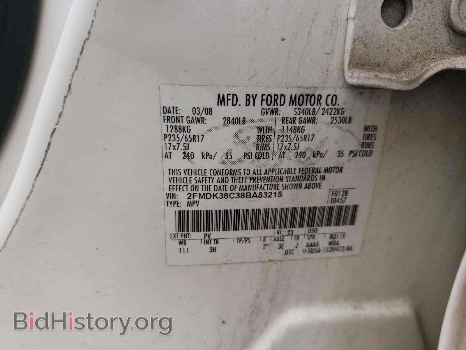 2008 FORD EDGE - VIN: 2FMDK38C38BA83215 - Photo 10