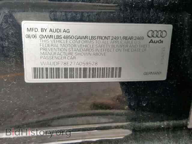 2007 AUDI A4 - VIN: WAUDF78E27A059528 - Фото 10
