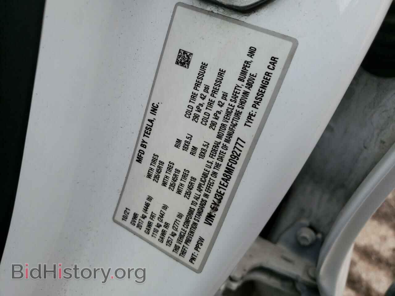 2021 TESLA MODEL 3 - VIN: 5YJ3E1EA8MF092777 - Photo 12
